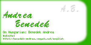 andrea benedek business card